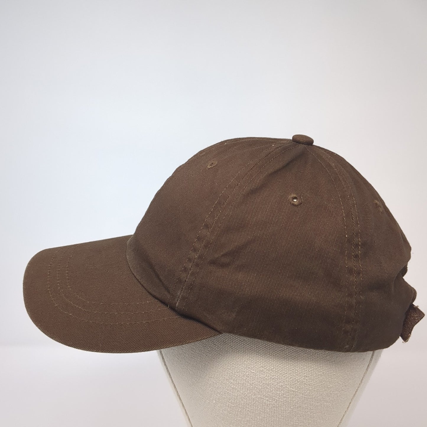 Unbranded Strapback Baseball Cap Brown One Size Adjustable Blank 6 Panel