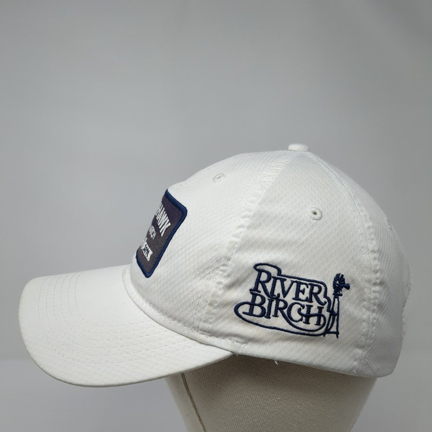 Riverhawk Cup Match Slideback Hat White One Size Adjustable River Birch