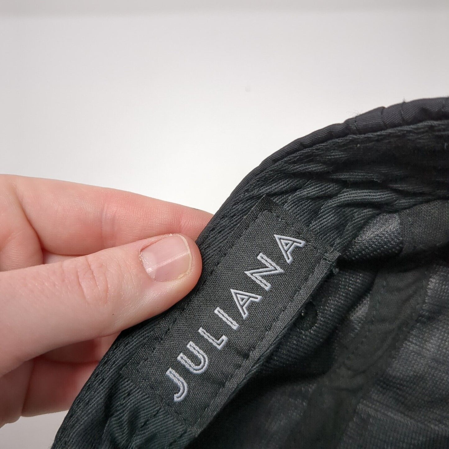 Juliana Patch Snapback 5 Panel Hat Black One Size Adjustable Solid