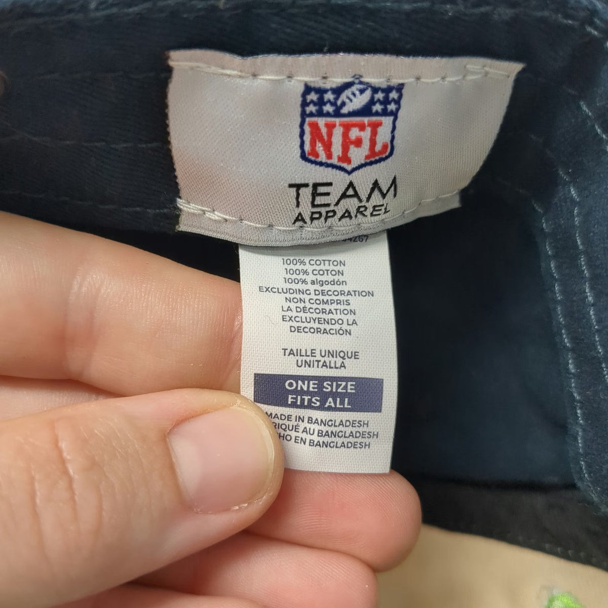 Seattle Seahawks NFL Team Apparel Blue One Size Cap Strapback Embroidered Hat