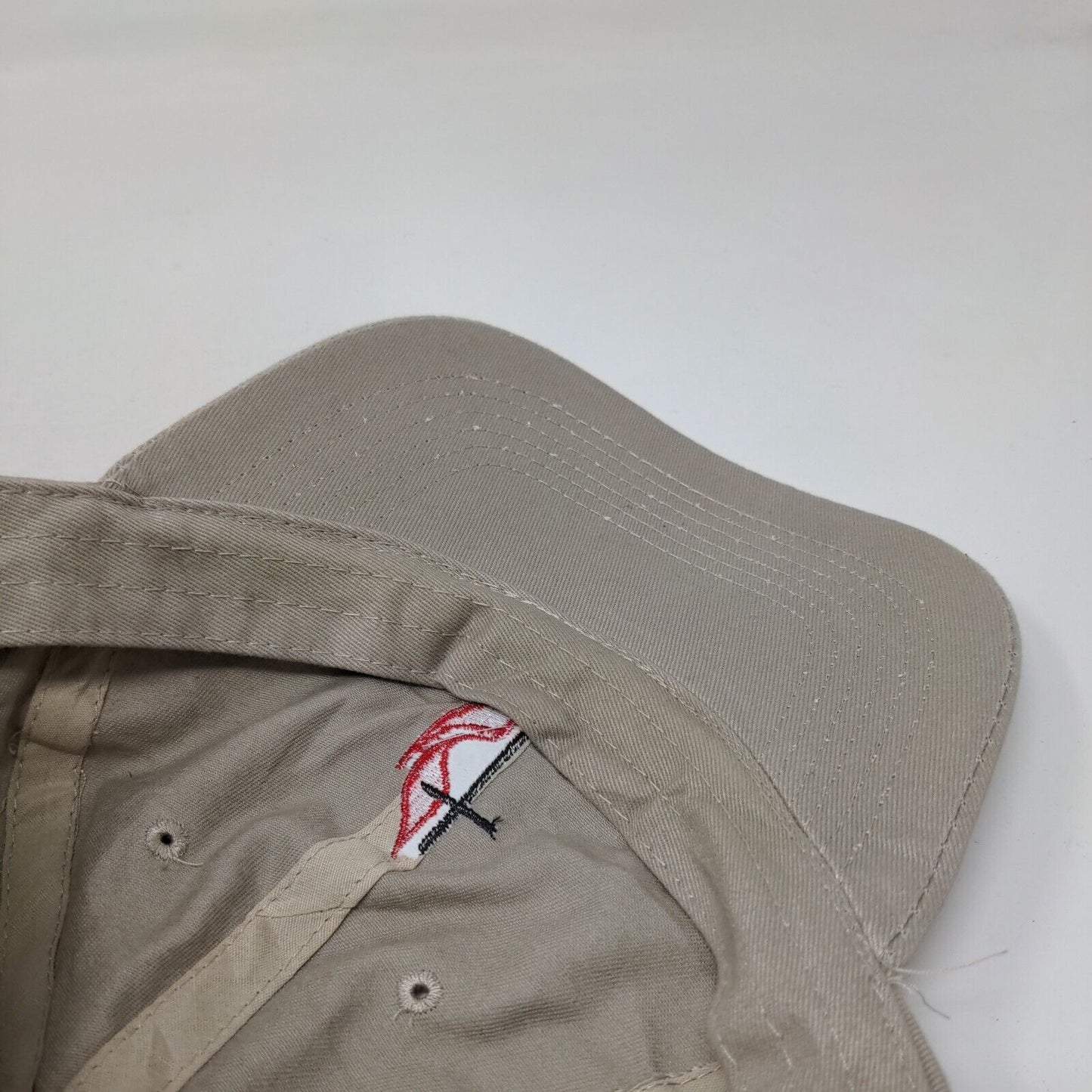 Methodist Cross Strapback Hat Tan One Size Embroidered Solid 6 Panel
