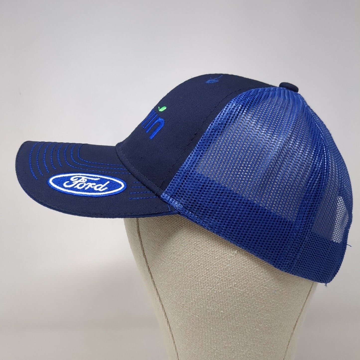 Corwin Ford Strapback Mesh Back Trucker Hat Blue One Size Embroidered