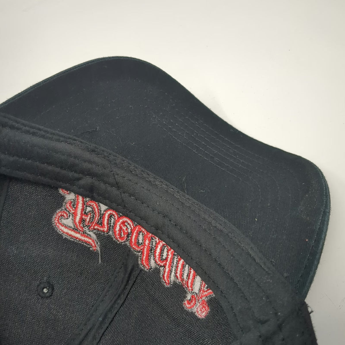 Freddy's Trucker Hat Black One Size Snapback Mesh Back Red Script Logo Graphic