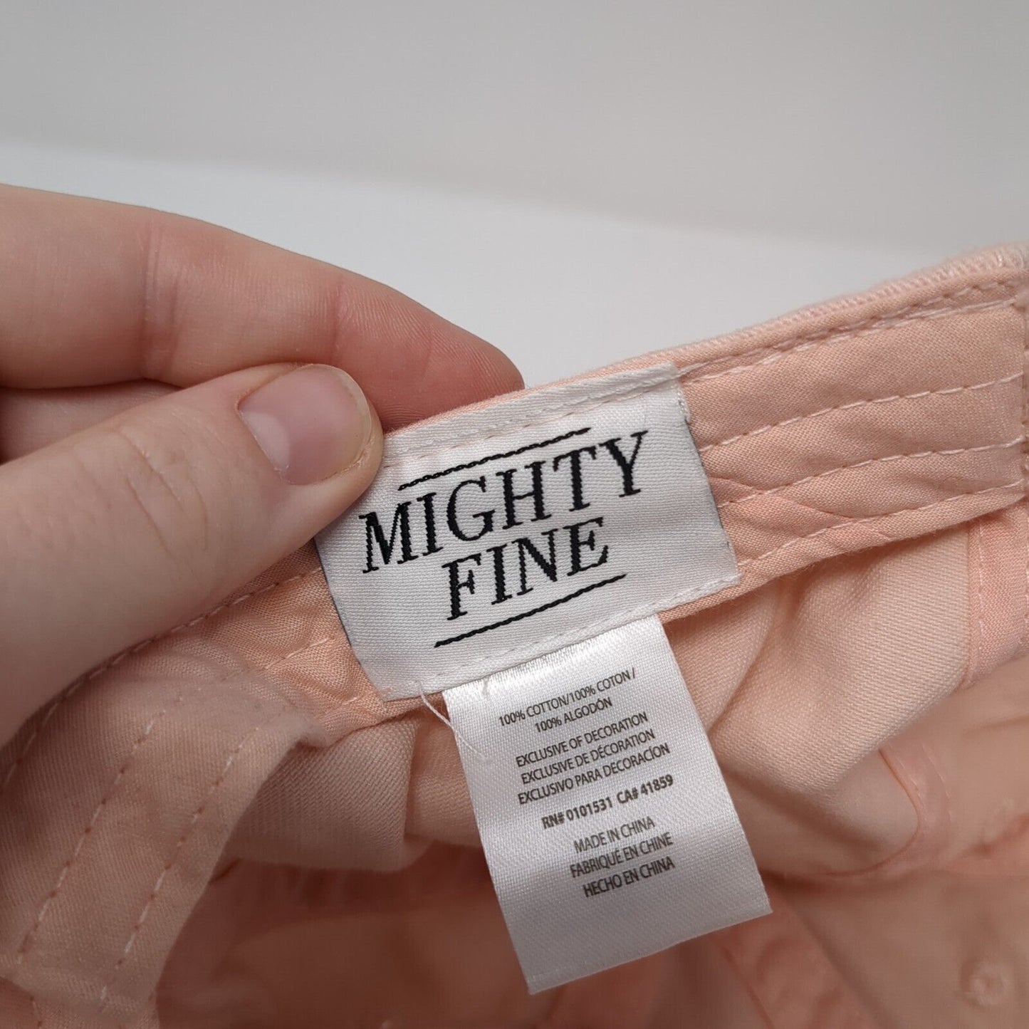 Mighty Fine Slideback Hat Pink One Size Adjustable Embroidered 6 Panel Cotton