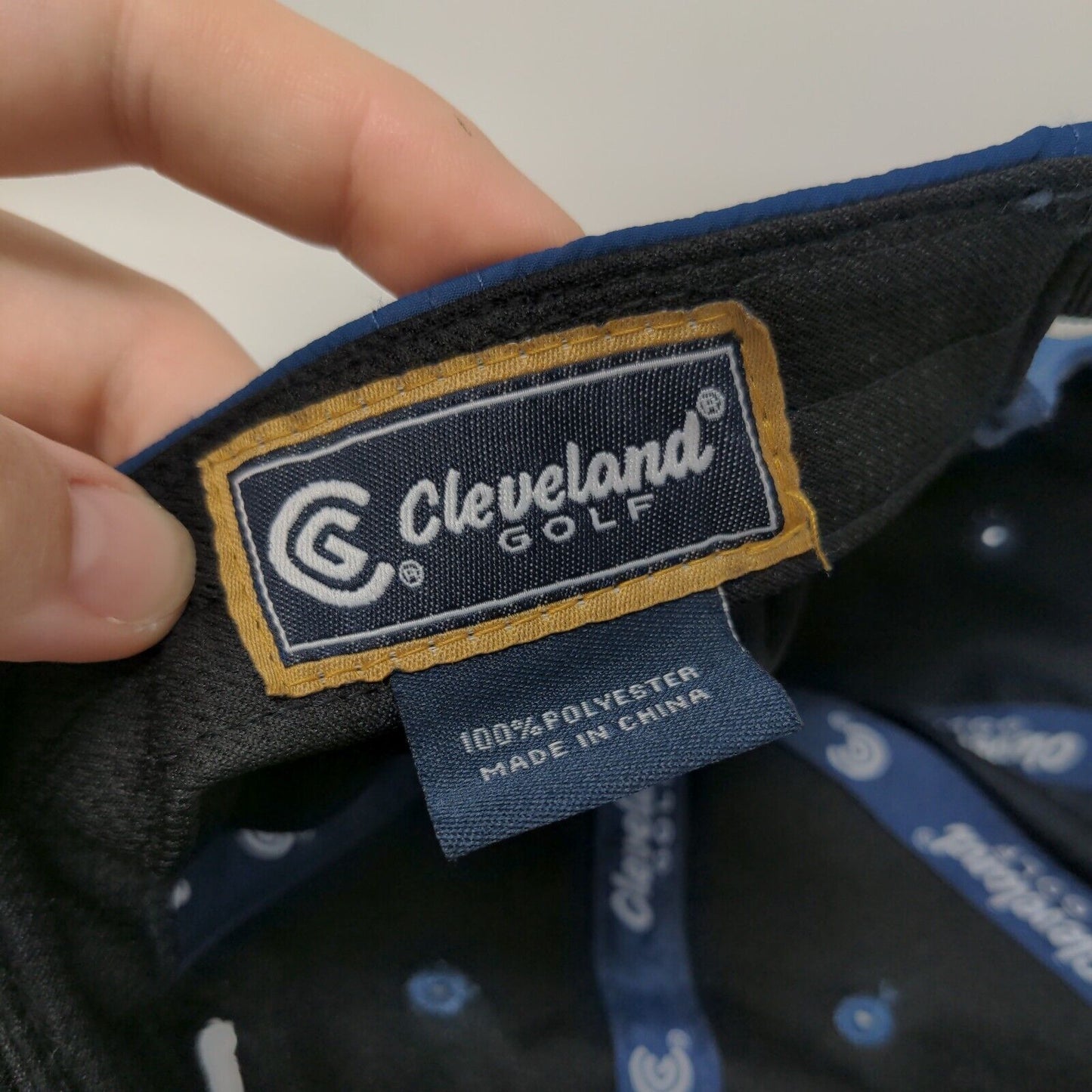 Cleveland Golf Strapback Hat Blue One Size Embroidered Logo 6 Panel