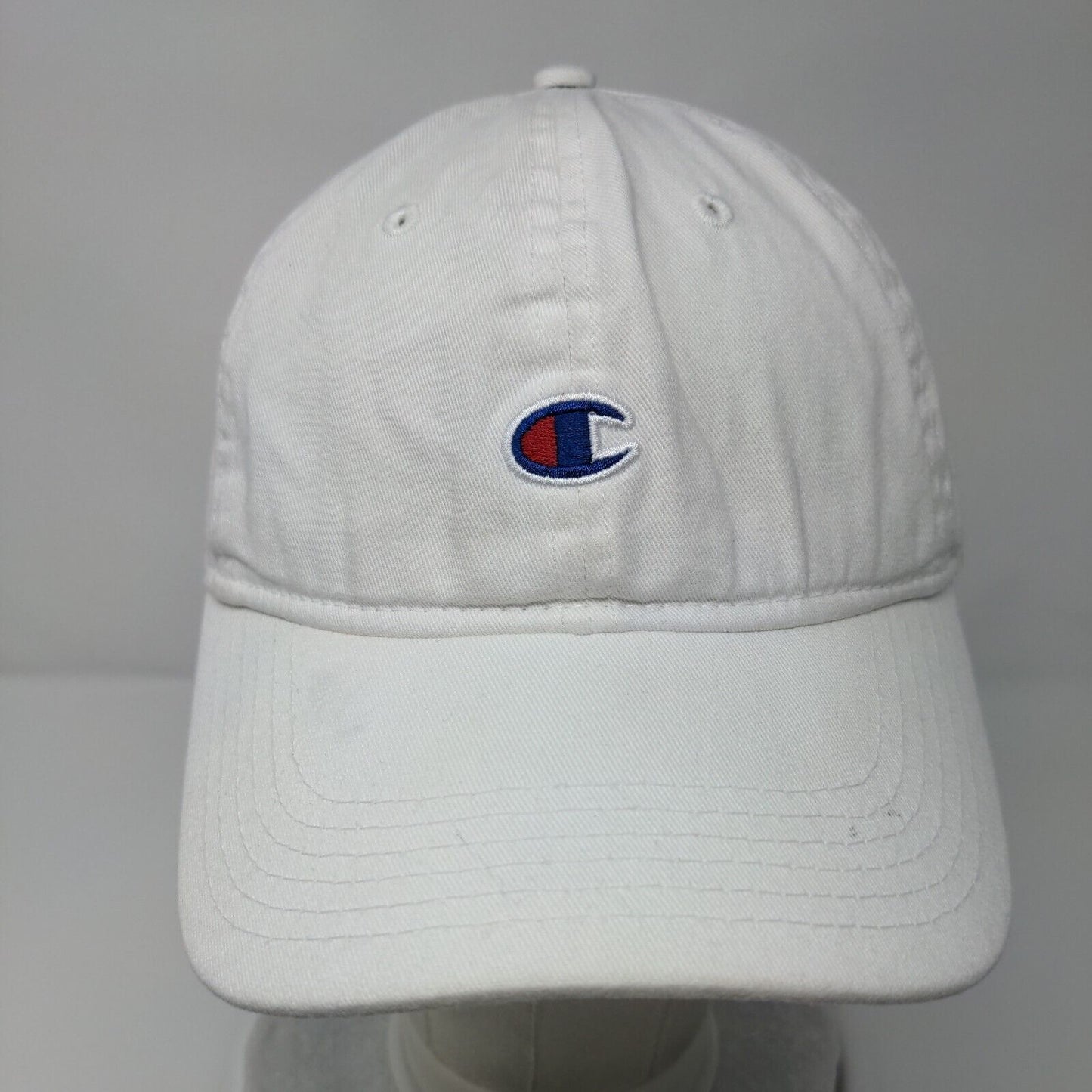 Champion Slideback Hat White OSFA Adjustable Embroidered C Logo