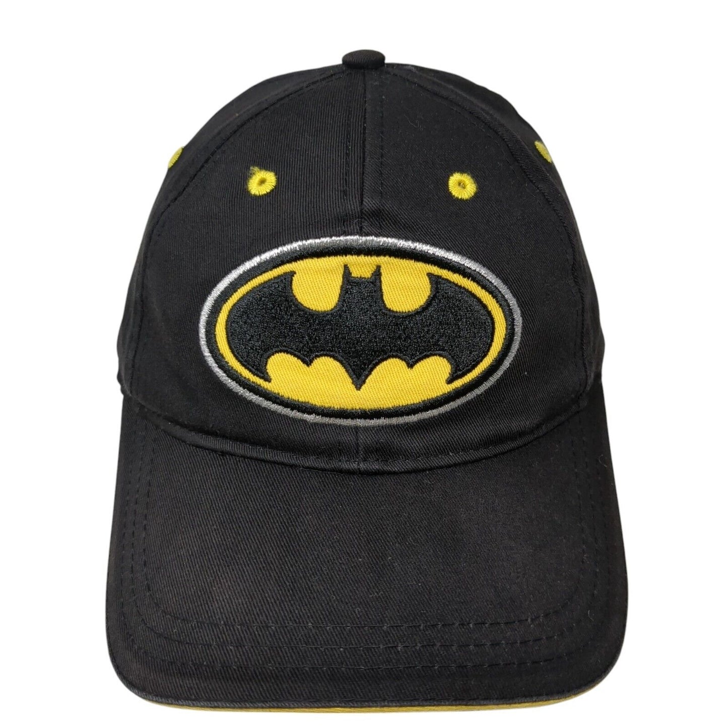 Batman Strapback Hat Black One Size Adjustable 6 Panel Embroidered