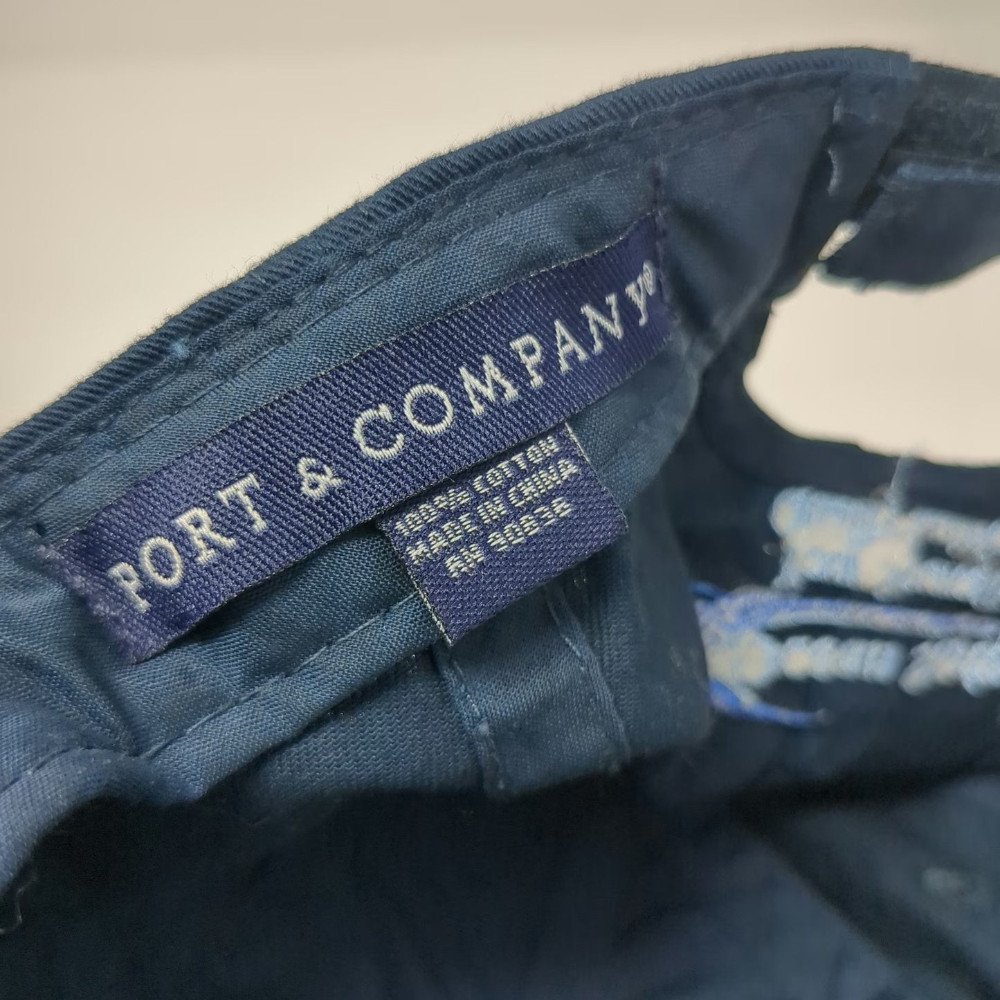 Port & Company Baseball Cap Blue One Size Chevron Ocean State Oil Strapback Hat