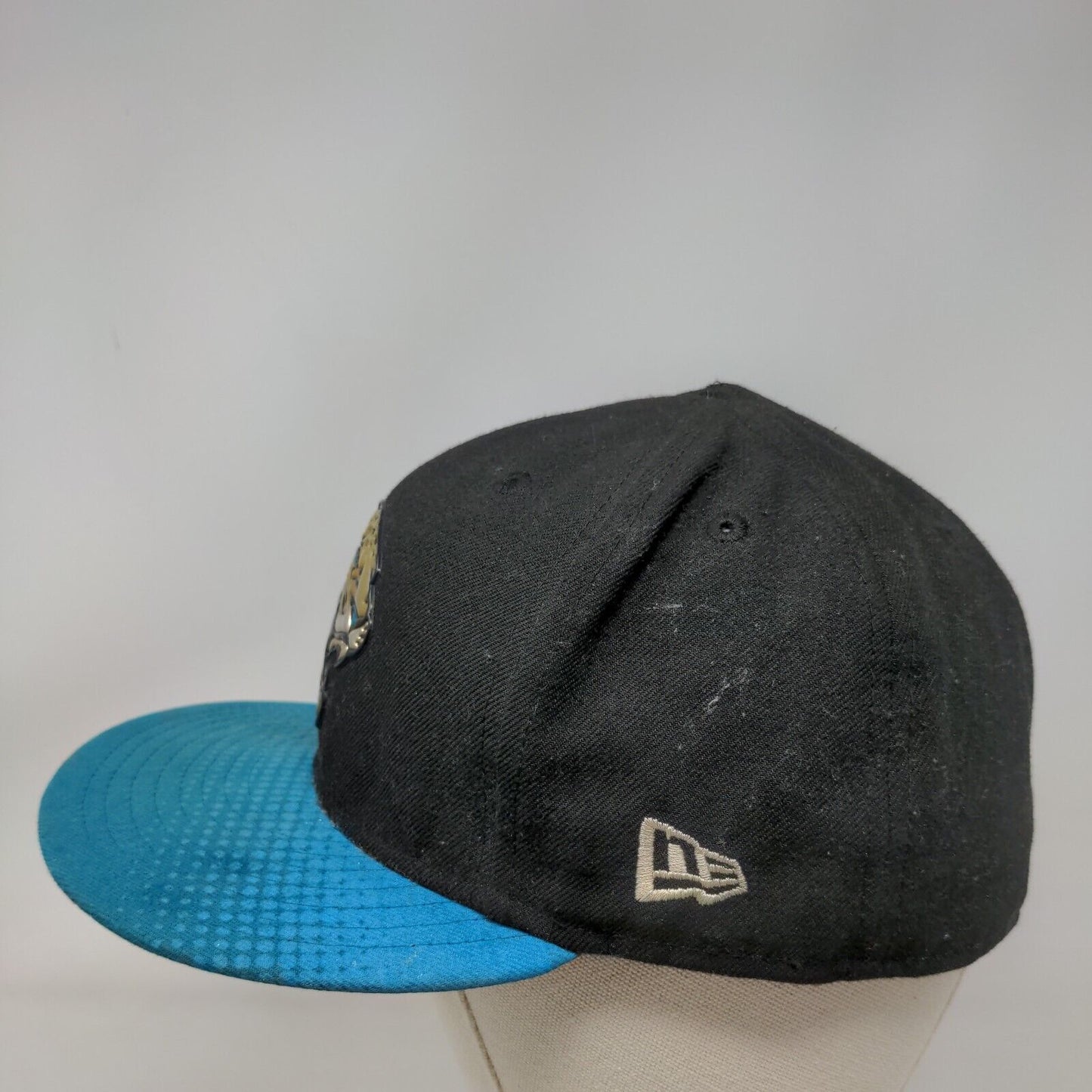 Jacksonville Jaguars Fitted Hat Black Blue Size 7 3/8 3D Logo 59Fifty NFL