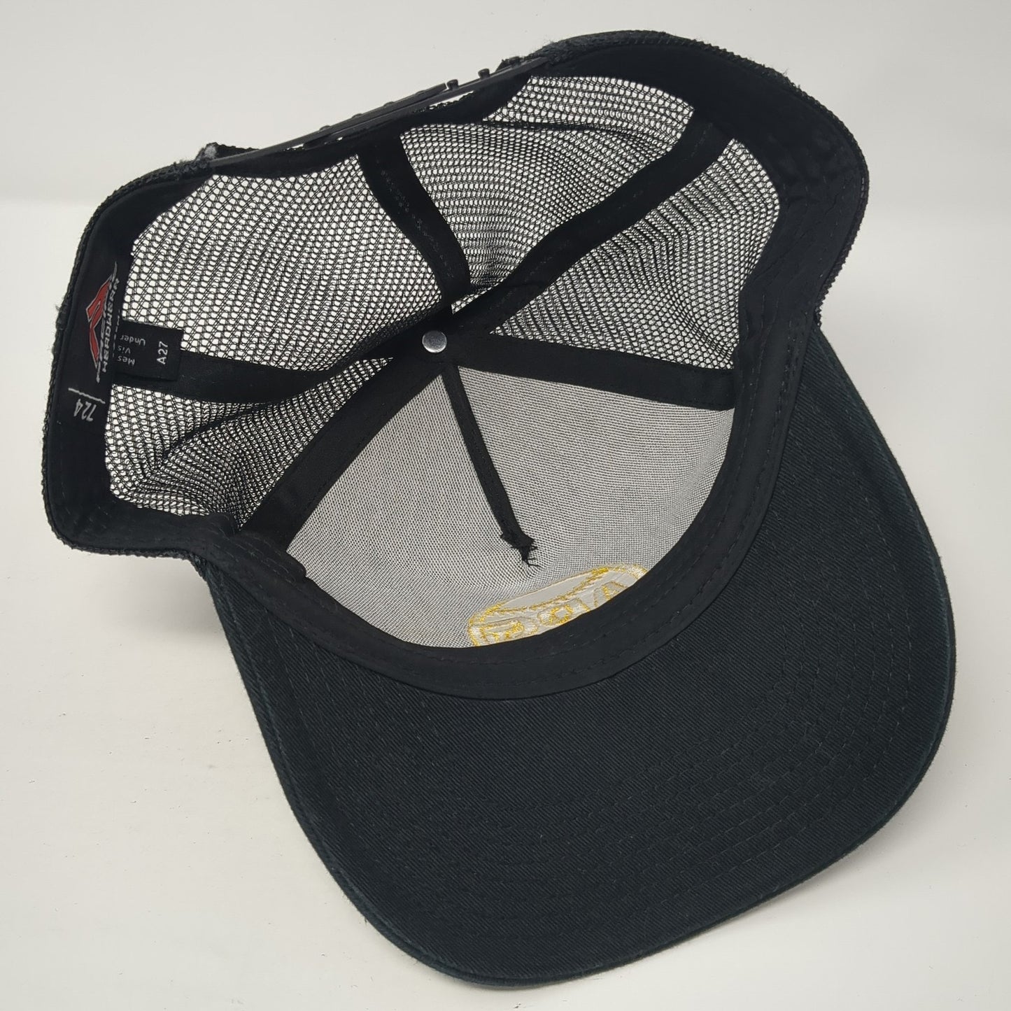 ADG Baseball Snapback Mesh Back Trucker Hat Black One Size Adjustable