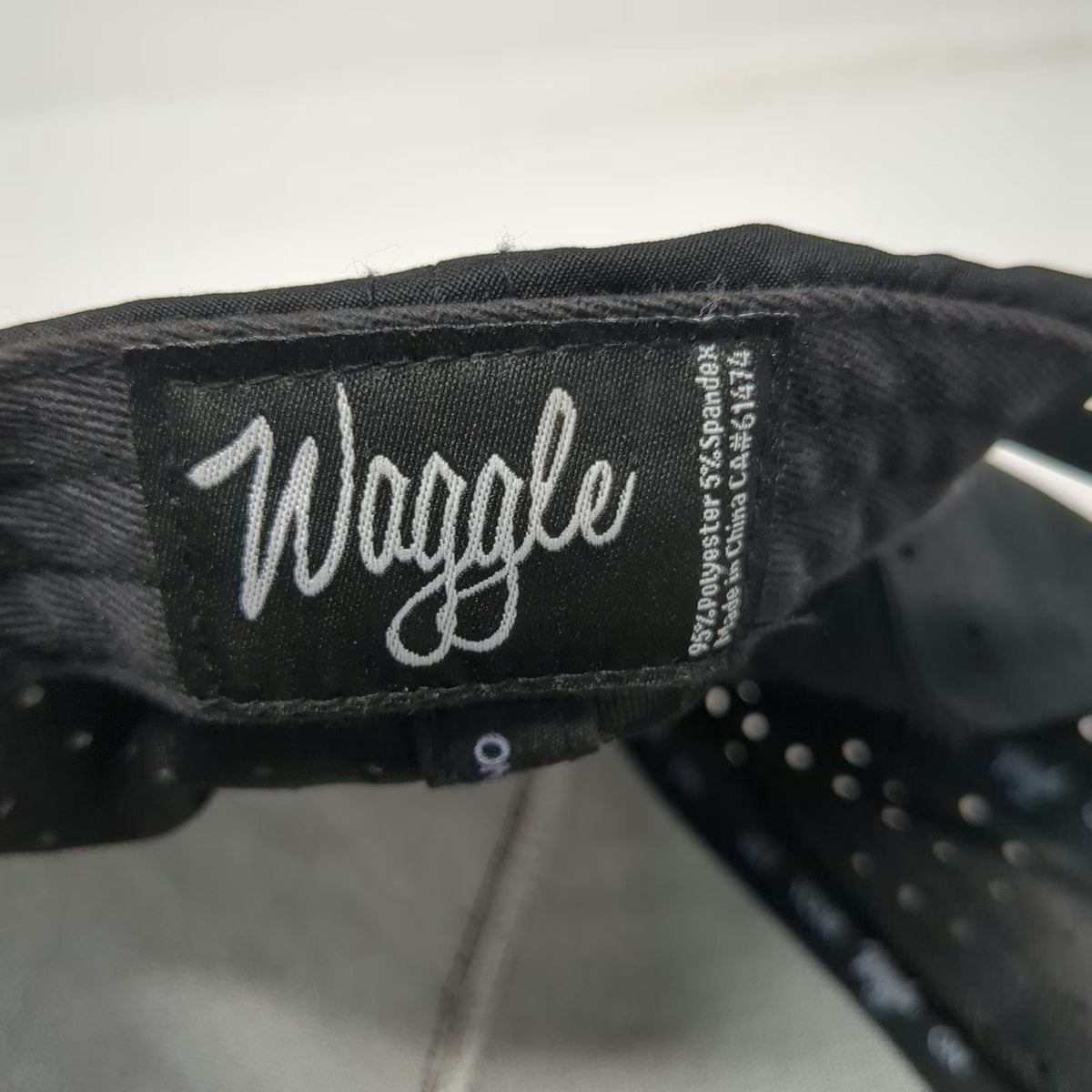 Waggle Trucker Hat Black One Size Snapback Perforated Tiger Stripe Goat Golf