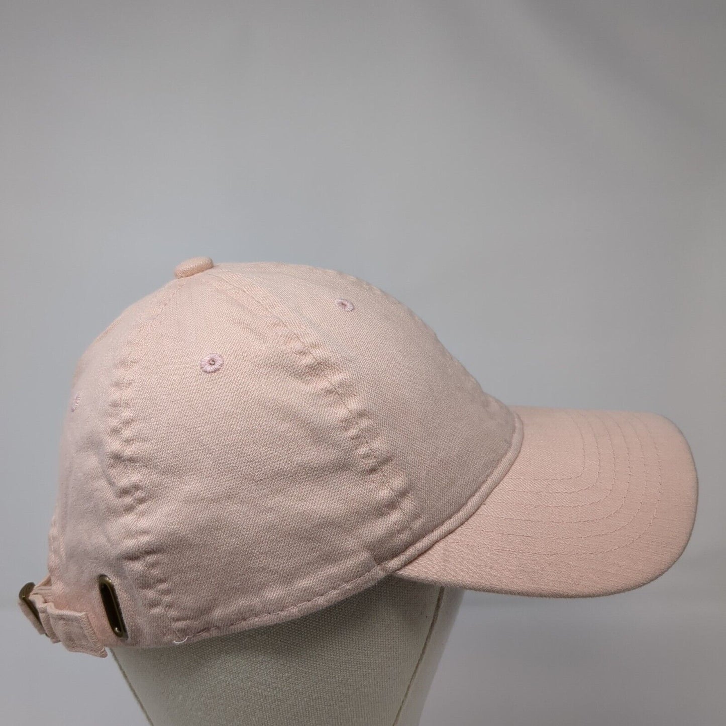 Unbranded Slideback Hat Pink One Size Adjustable Vented Holes 6 Panel Blank