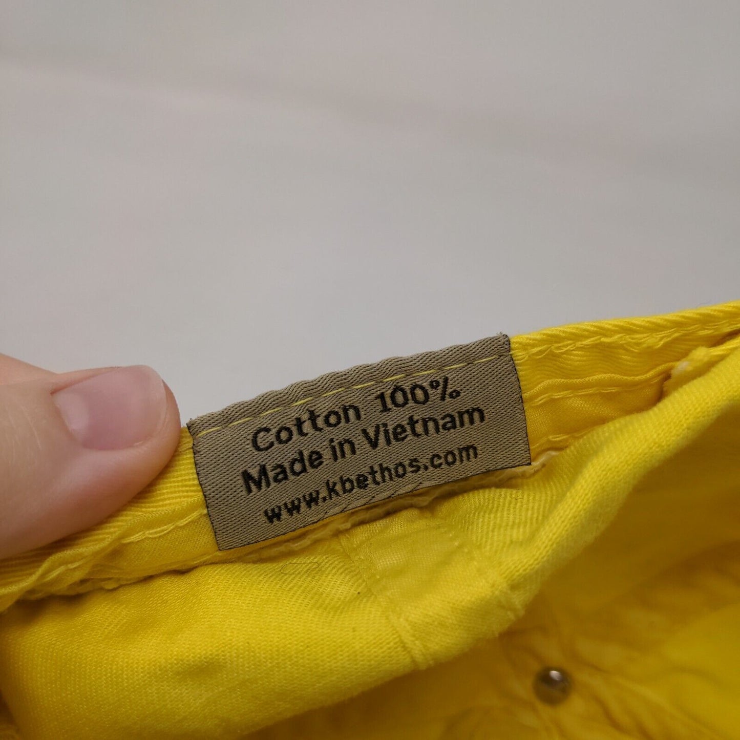 KB ETHOS Vintage Slideback Hat Yellow One Size Adjustable 6 Panel Blank
