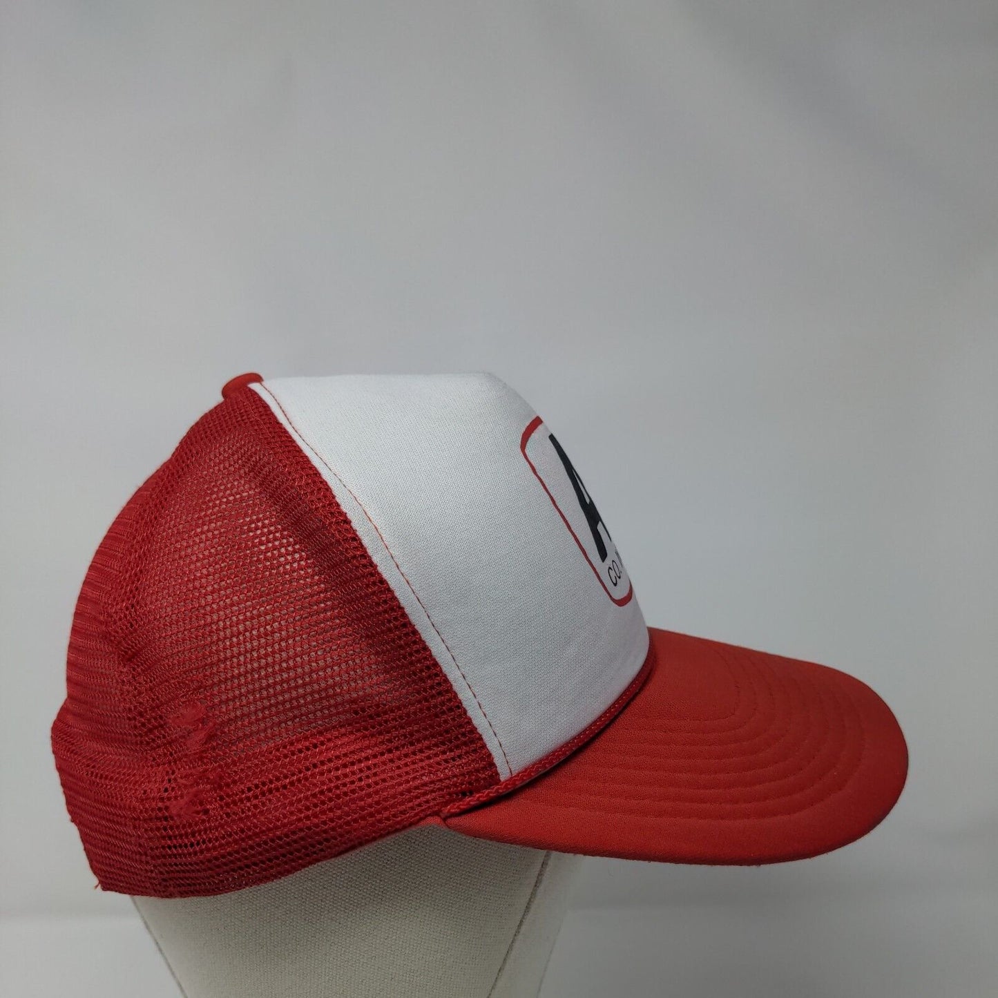 A Co Inc. Snapback Trucker Hat Red OSFA Adjustable Mesh Back Rope Mohr's