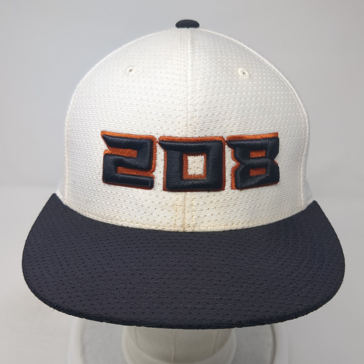 208 Idaho Fitted Hat White Medium Embroidered Colorblock Pacific Headwear