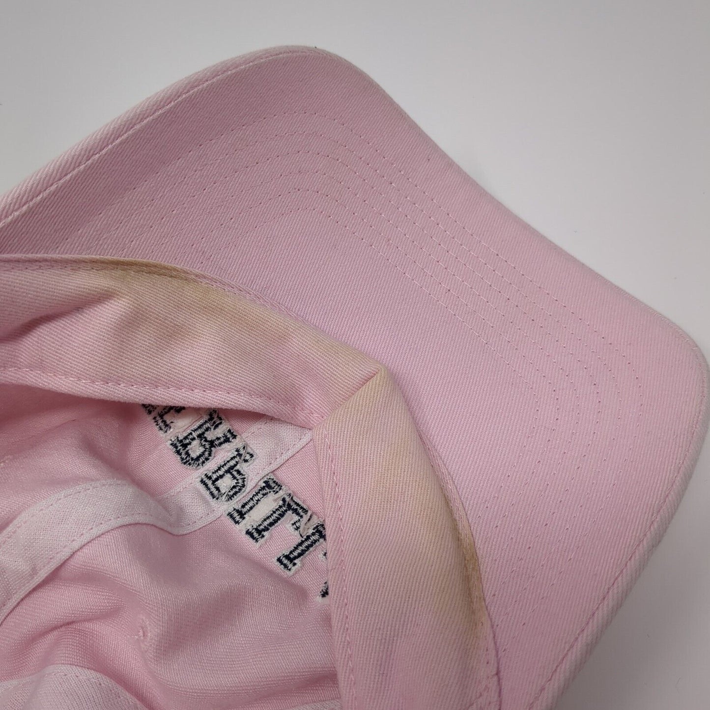 Caterpillar Slideback Hat Pink OSFM Adjustable Embroidered Vented Holes 6 Panel