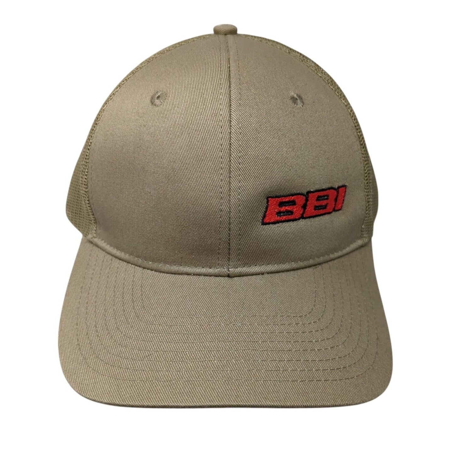 BBI Snapback Mesh Back Trucker Hat Tan One Size Solid Port Authority