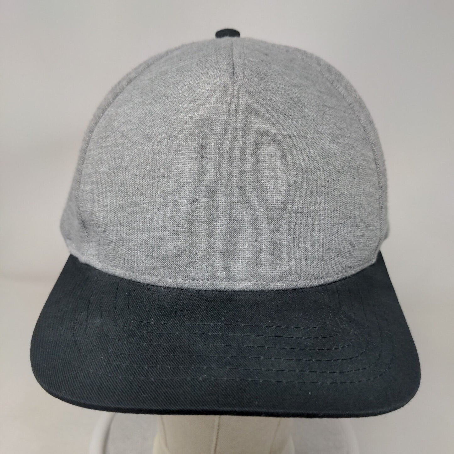 Beechfield Snapback Hat Gray One Size Adjustable Colorblock 6 Panel Blank