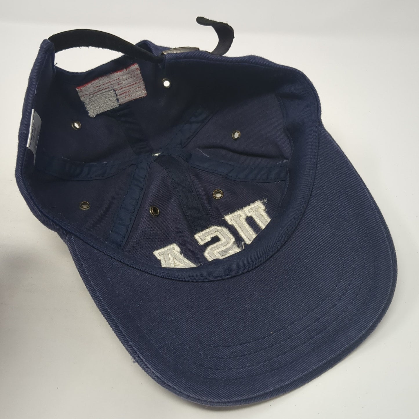 USA American Flag Slideback Hat Blue One Size Adjustable Leather Strap