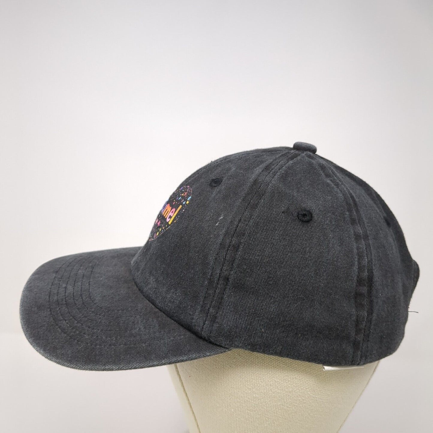 Cozumel Slideback Hat Black One Size Adjustable 6 Panel Vent Holes