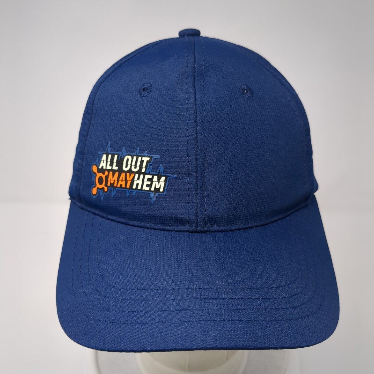 All Out Mayhem Strapback Hat Blue One Size Adjustable 6 Panel Polyester