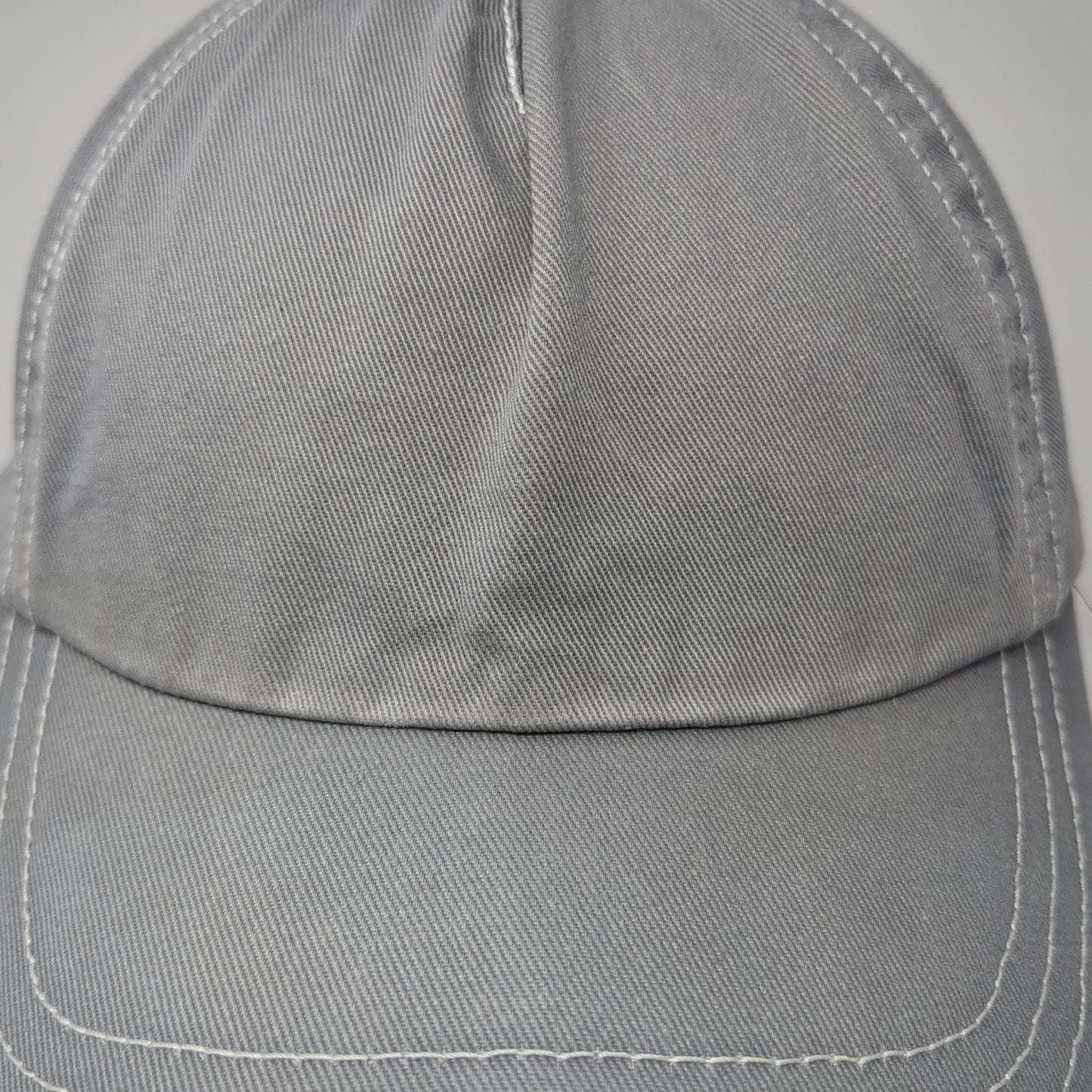 Unbranded Strapback Hat Gray Zinc One Size Adjustable Vent Holes Blank