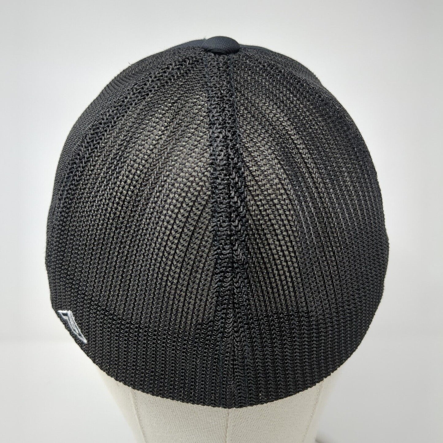 17 Telford Fitted Mesh Back Trucker Hat Black 6 7/8-7 3/8 Embroidered