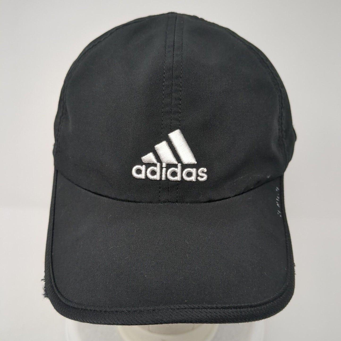 Adidas 3 Stripes Climalite Strapback Hat Black One Size Embroidered
