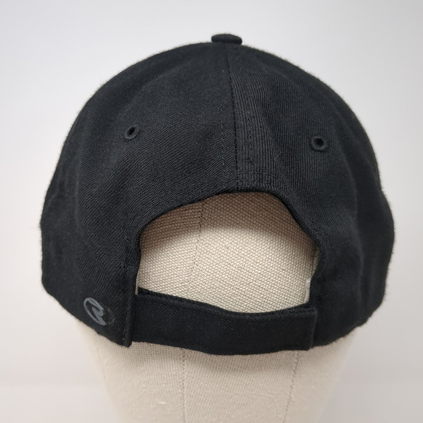 Richardson Strapback Hat Black Large Adjustable Embroidered Logo Baseball
