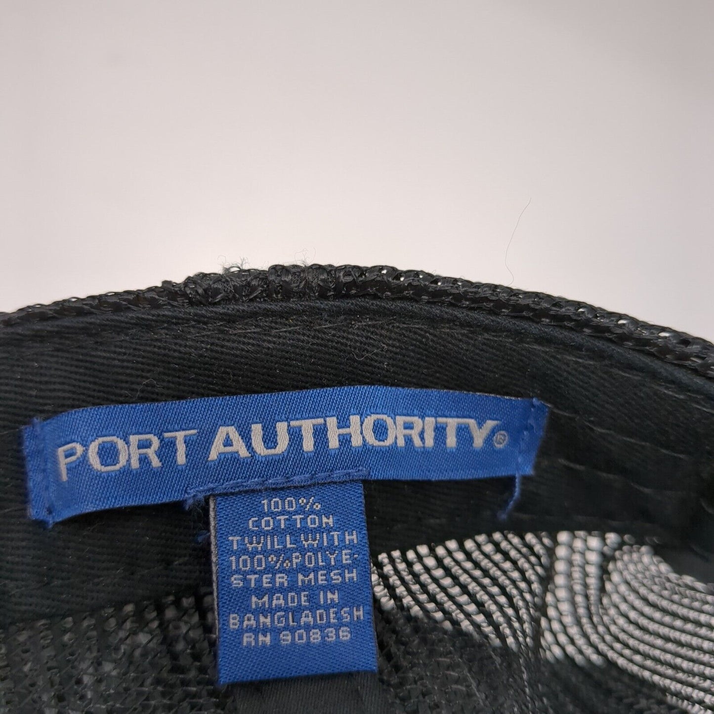 Port Authority Snapback Mesh Back Trucker Hat Black One Size Embroidered