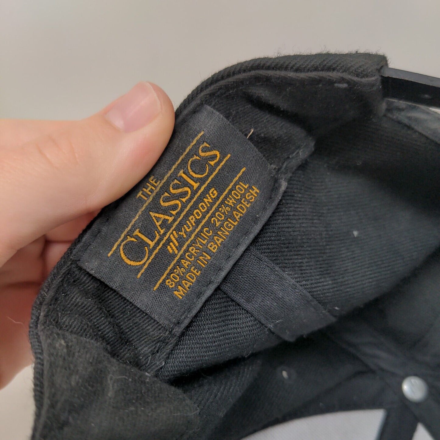 The Classics Yupoong Snapback Hat Black One Size Embroidered 6 Panel