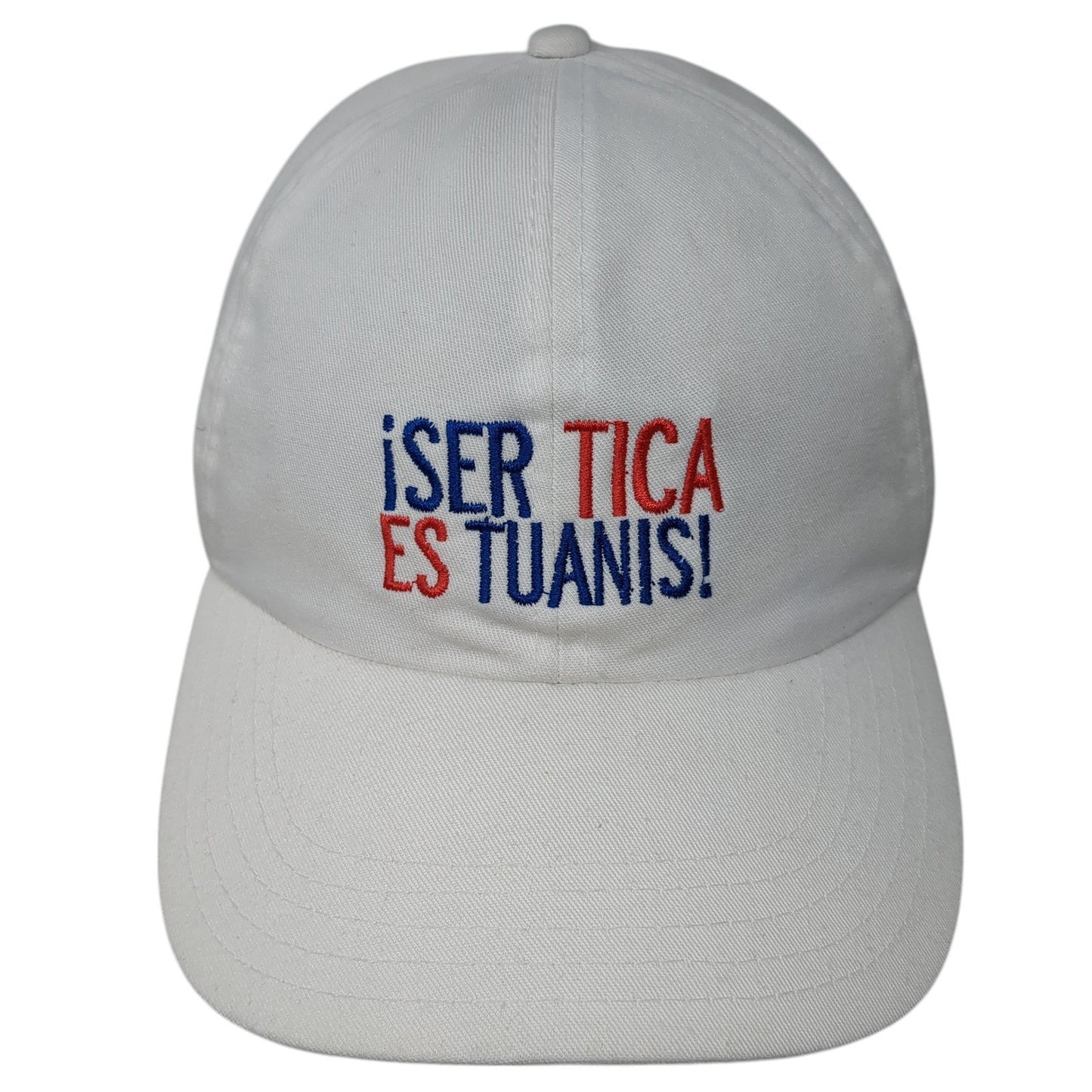 iSER Tica Es TuaNIS! Slideback Baseball Cap White OS Adjustable Embroidered