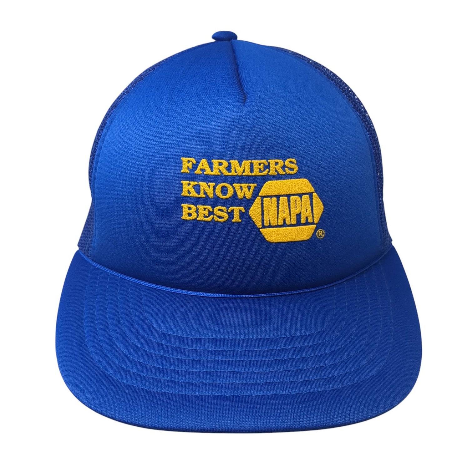 Farmers Know Best NAPA Snapback Rope Trucker Hat Blue One Size Mesh Back