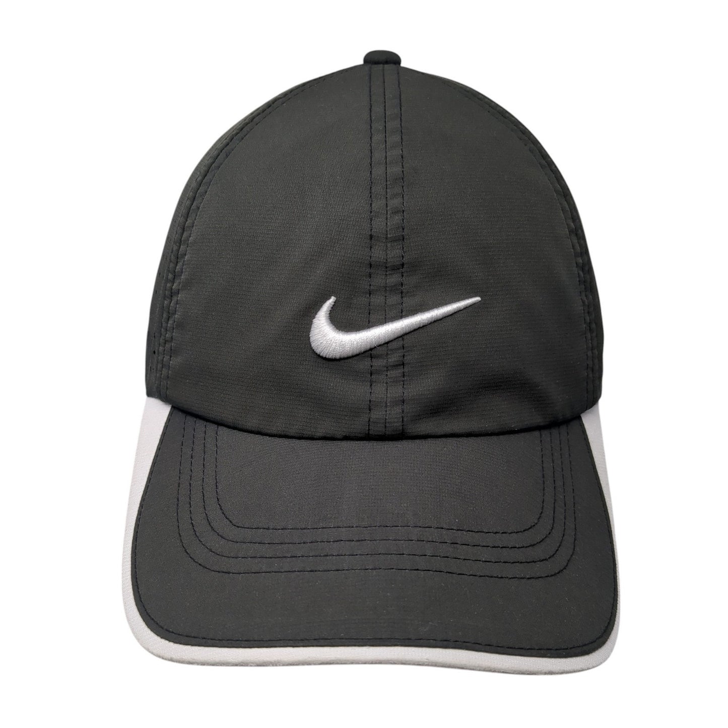 Nike Golf Strapback Hat Black One Size Adjustable Embroidered Swoosh Logo