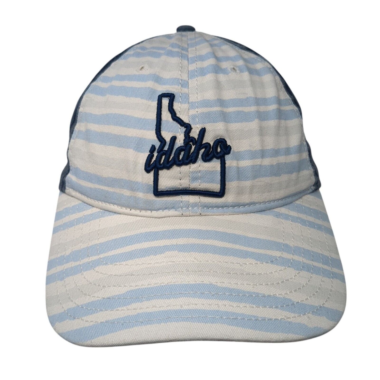 Idaho Slideback Hat Blue One Size Adjustable Embroidered Striped Home Free