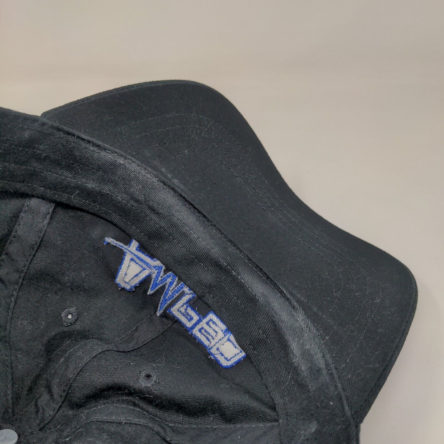Amped Fitness Slideback Hat Black One Size Adjustable Embroidered Yupoong