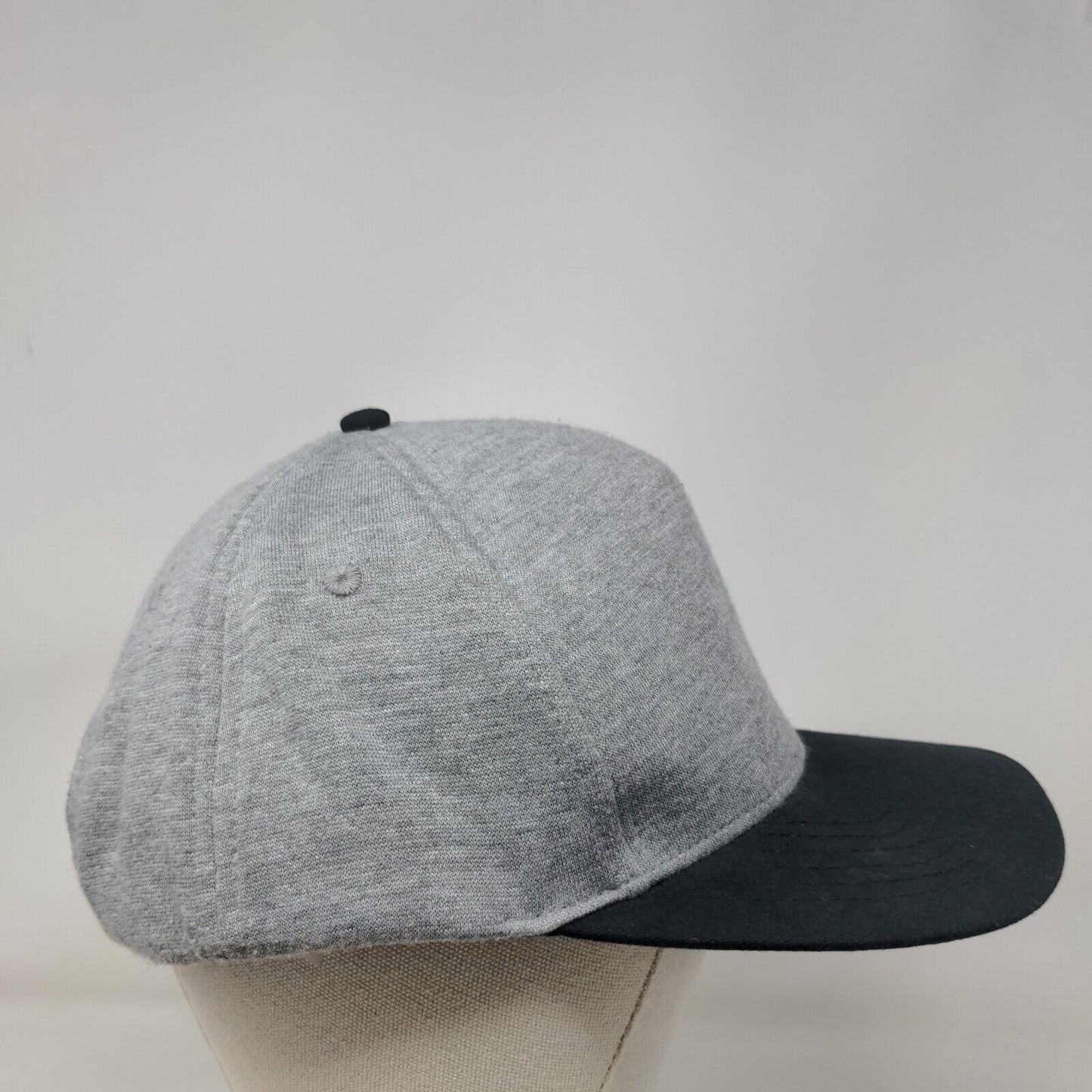 Beechfield Snapback Hat Gray One Size Adjustable Colorblock 6 Panel Blank