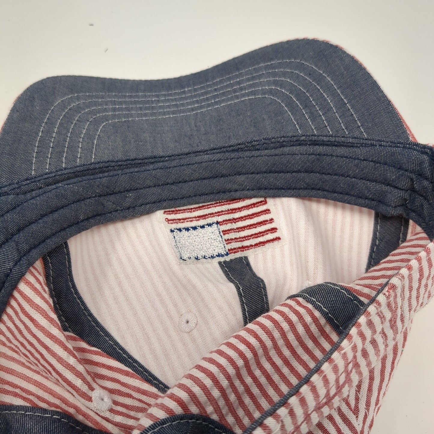 American Flag Slideback Hat Multi One Size Seersucker Striped Infinity