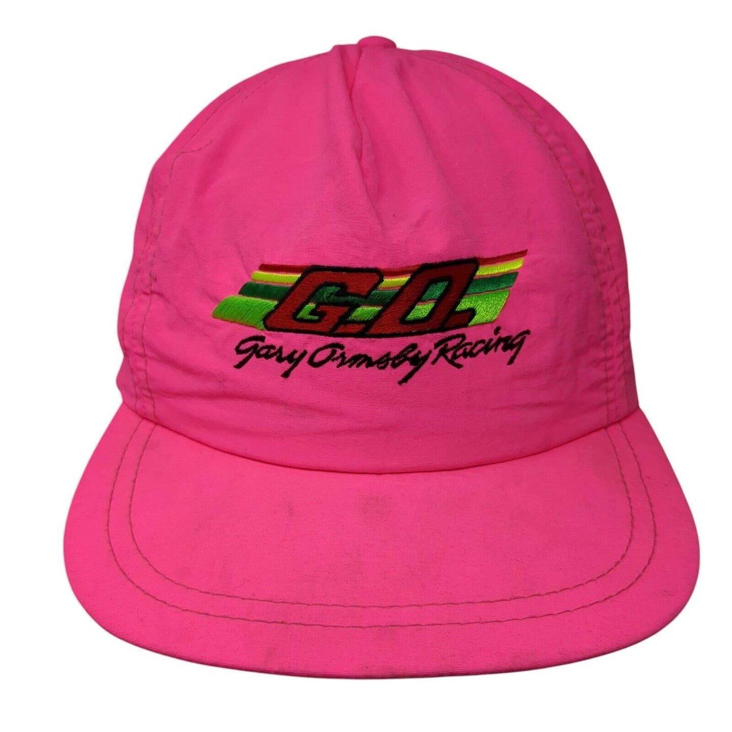 G.O. Gary Ormsby Racing Slideback Hat Pink One Size Leather Strap
