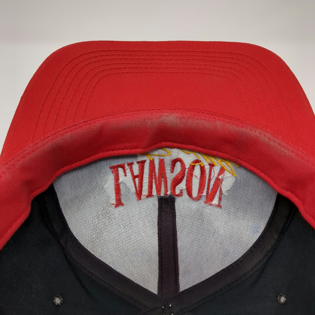Black Red Baseball Cap One Size Lawson Racing Embroidered Snapback Twill Hat