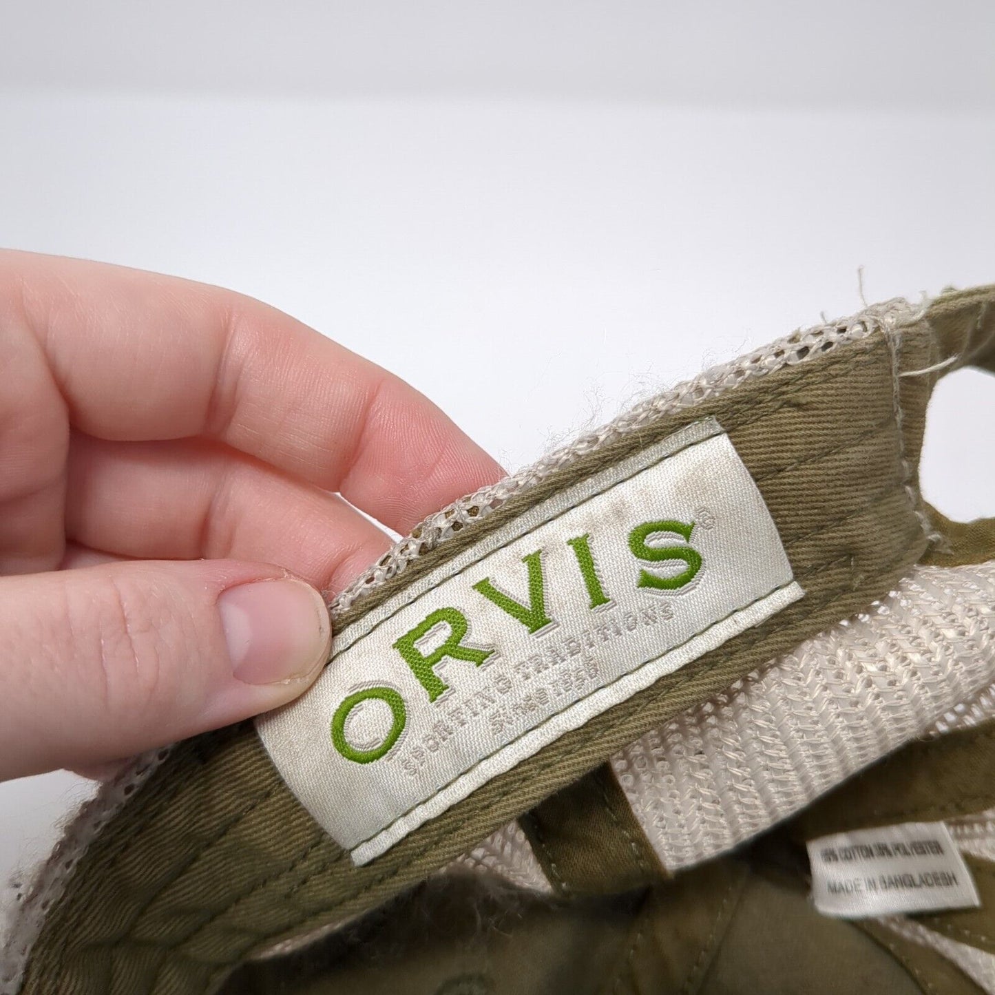 Orvis Slideback Trucker Hat Green One Size Adjustable Mesh Back Embroidered