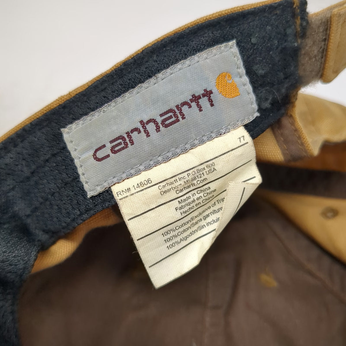 Carhartt Baseball Cap Brown One Size Strapback Duck Canvas Patch Workwear Hat