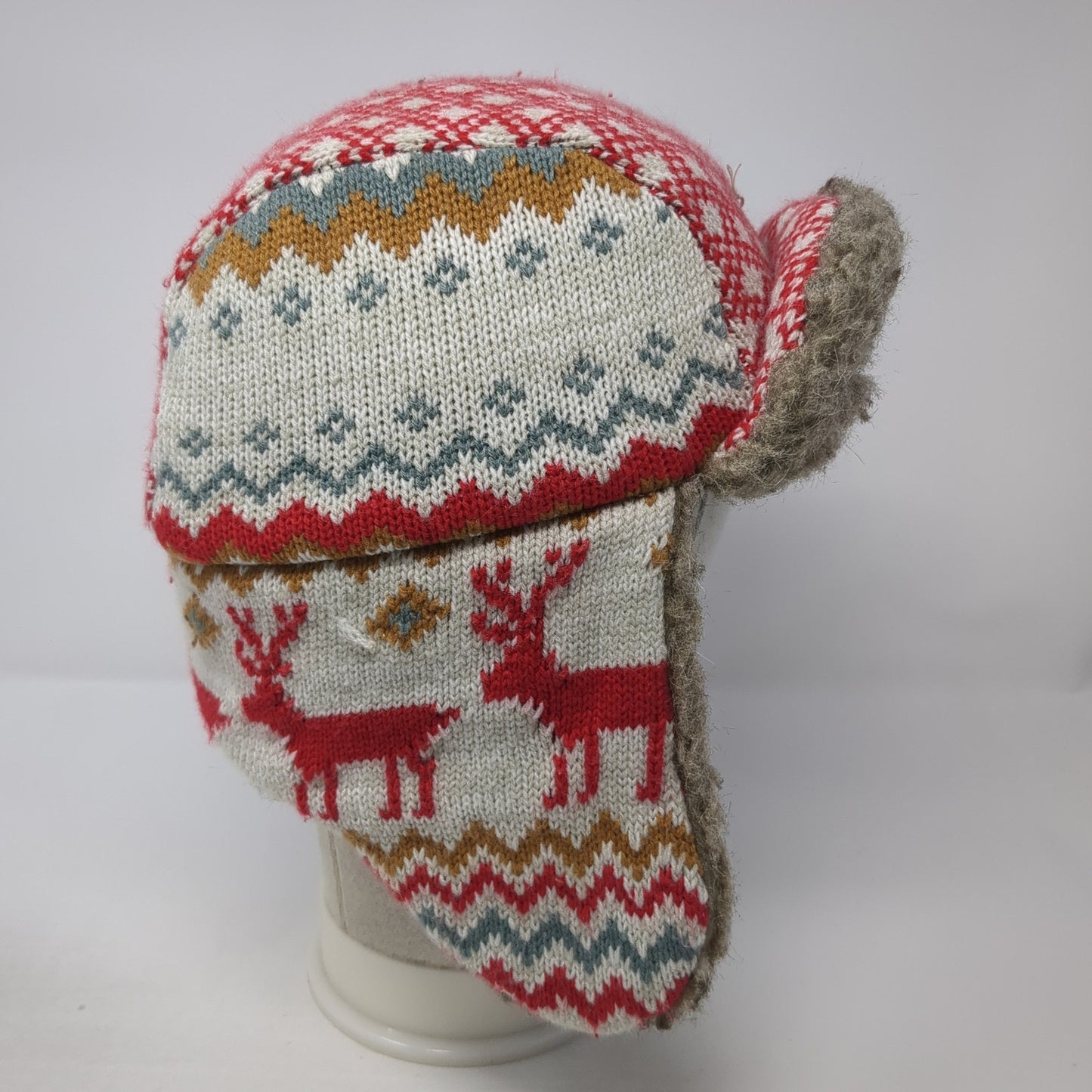 Arizona Trapper Hat Multicolor One Size Ear Flap Faux Fur Winter Fair Isle