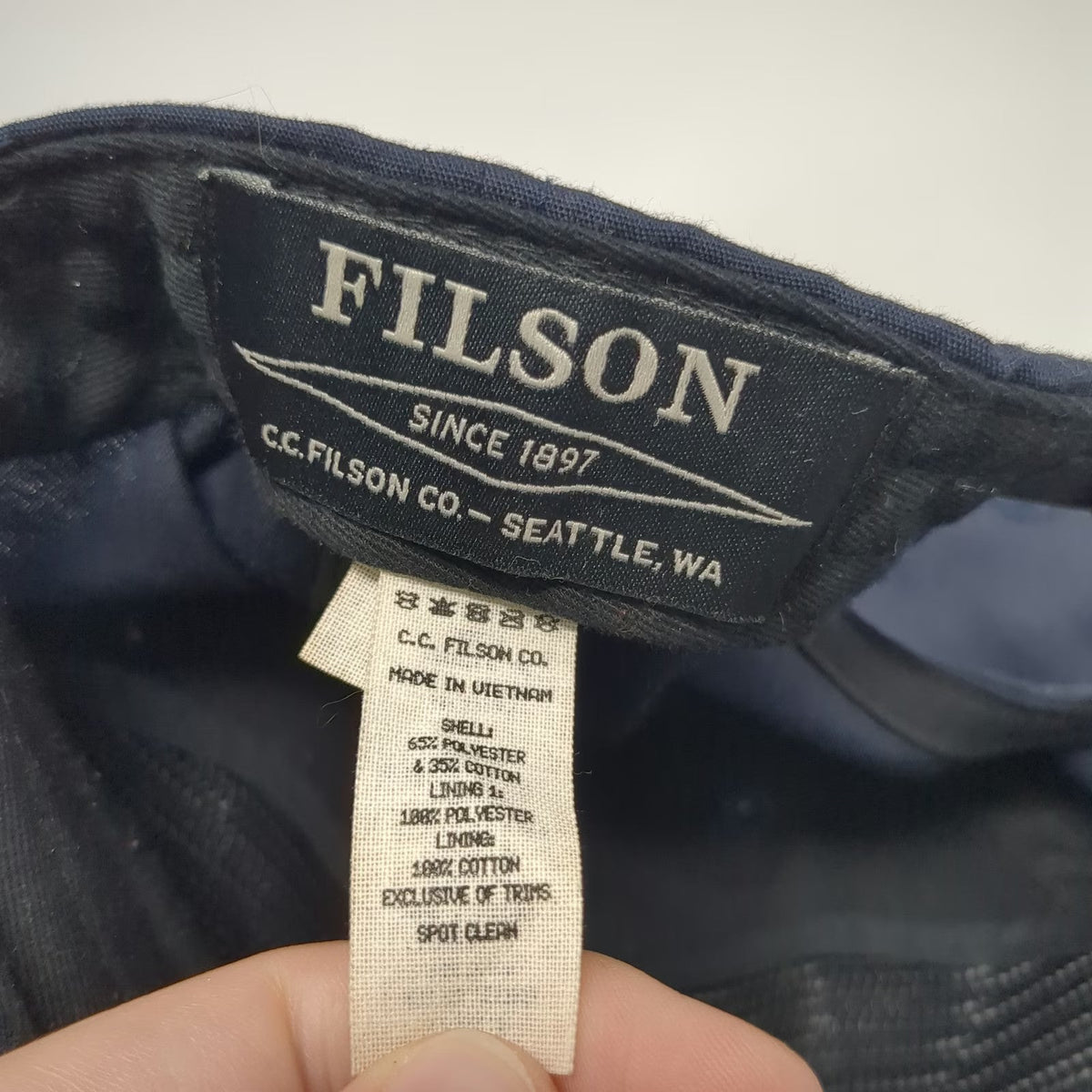Filson 5 Panel Blue One Size Rope Detail Anchor Patch Snapback Hat Seattle WA