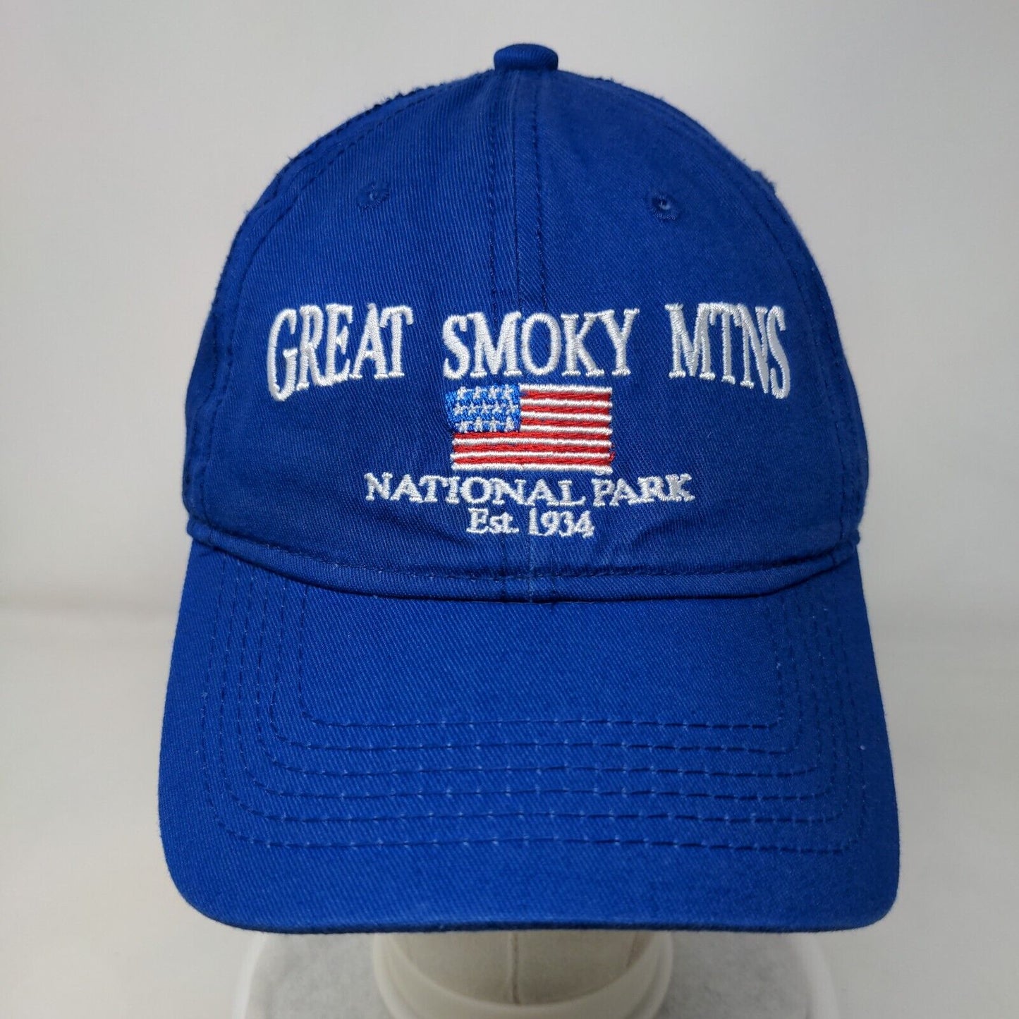 Great Smoky Mtns National Park Est. 1934 Strapback Hat Blue One Size Patriotic