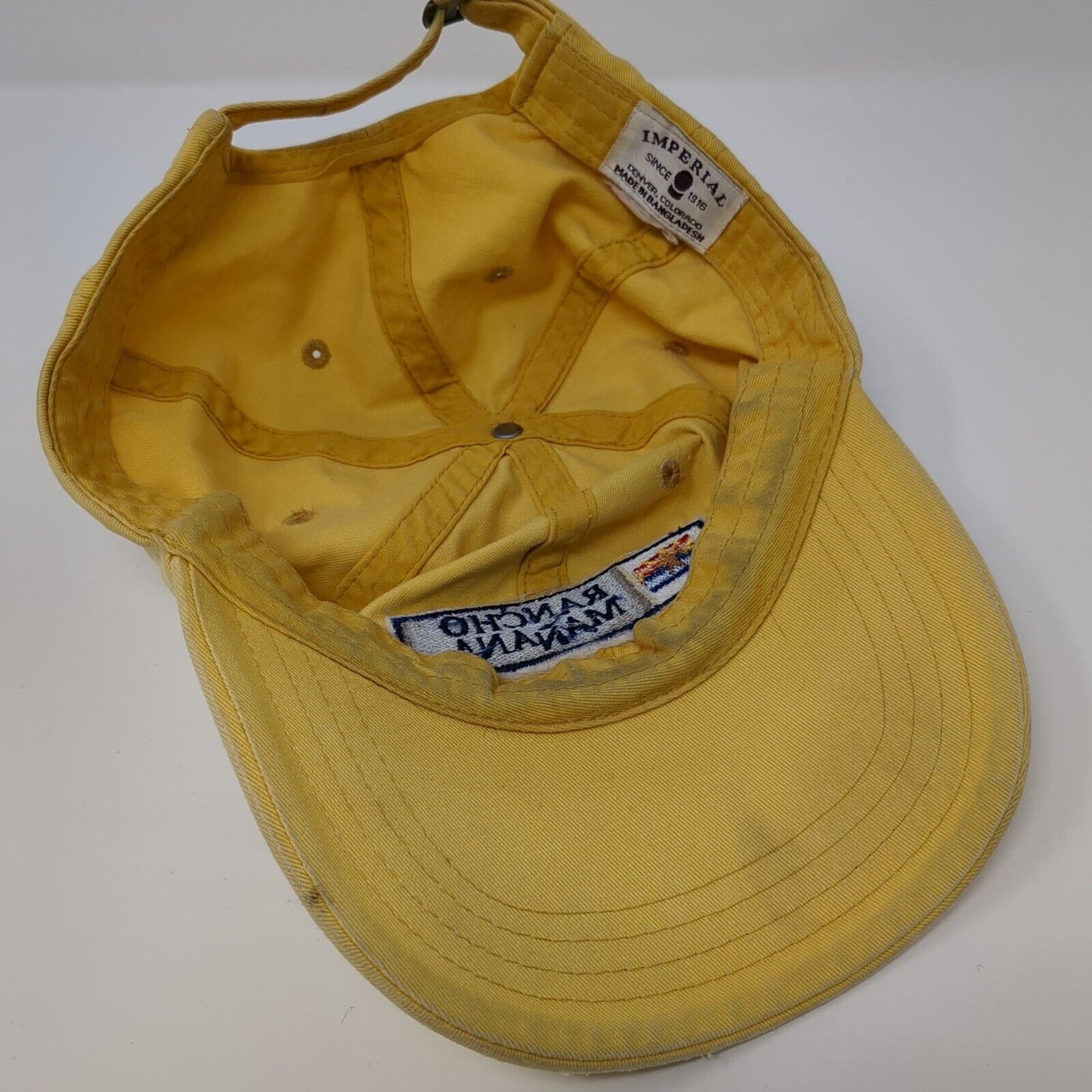 Rancho Mañana Slideback Hat Yellow One Size Adjustable Embroidered Imperial