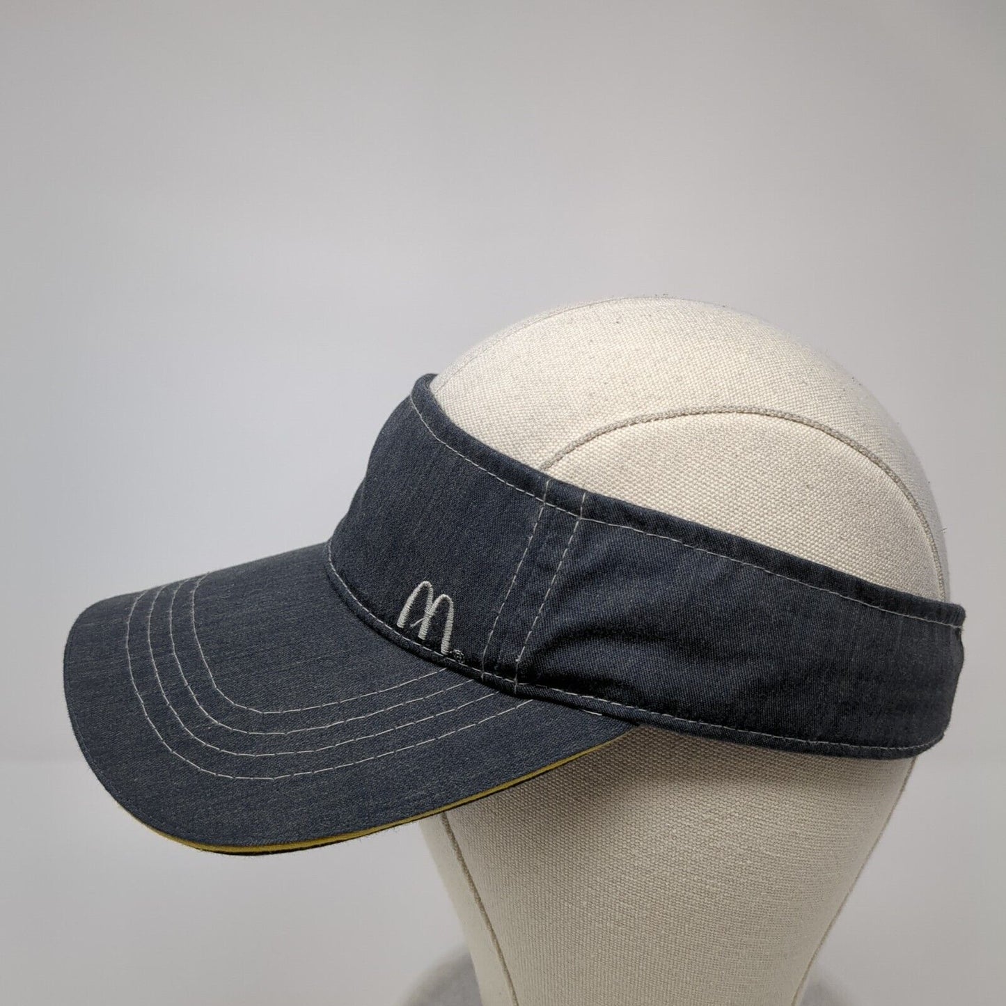 McDonald's Slideback Visor Hat Gray One Size Adjustable Crew Uniform