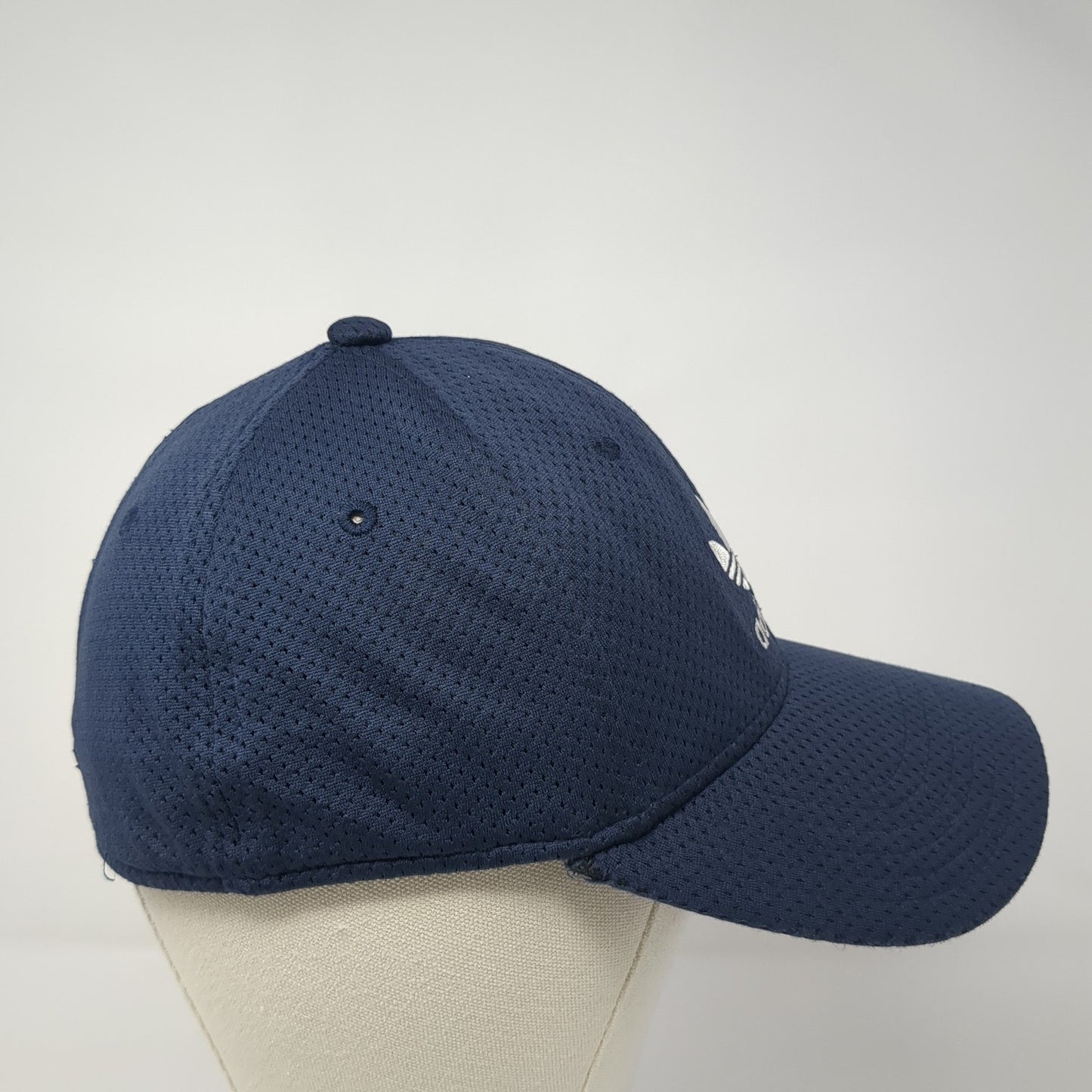 Adidas Trefoil Fitted Hat Medium Embroidered Logo A-Flex Stretch Solid