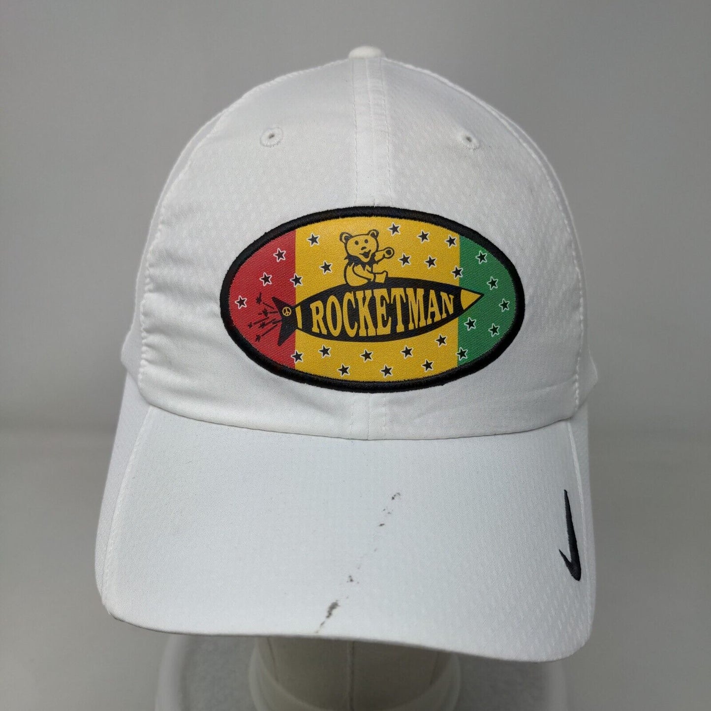 Rocketman Adult Unisex Strapback Golf Hat White OSFM Heritage86 Dri-Fit W/Tags