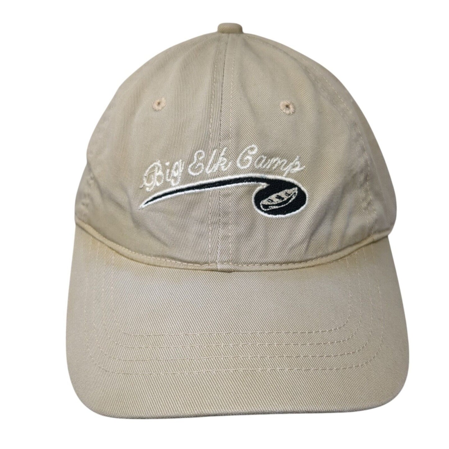 Big Elk Camp Slideback Hat Tan One Size Adjustable Embroidered Sutton's